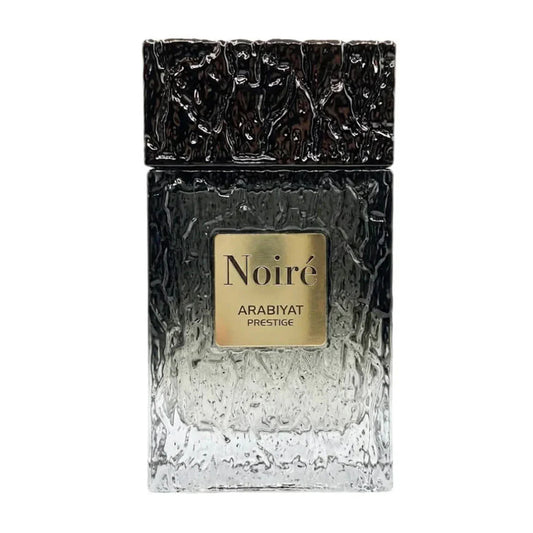Arabiyat Prestige Noire Eau de Parfum 100 ml bottle – warm spicy woody fragrance with oud, amber, vanilla, and smoky musky base