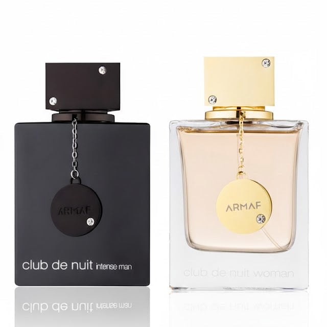 Club de Nuit His & Hers Bundle โ two full-size Armaf perfumes featuring Intense Man and Woman for a classic couples fragrance pairing.