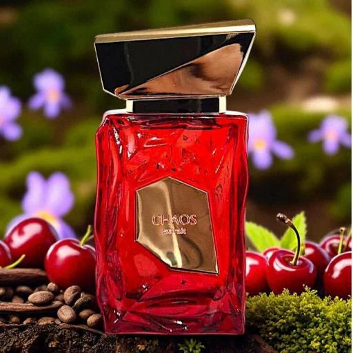French Avenue Chaos Eau de Parfum 100 ml bottle – spicy woody amber fragrance with saffron, cinnamon, vanilla, and musky base