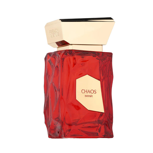 French Avenue Chaos Eau de Parfum 100 ml bottle – spicy woody amber fragrance with saffron, cinnamon, vanilla, and musky base