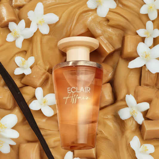 French Avenue Éclair Affair Eau de Parfum 100 ml bottle – creamy vanilla caramel fragrance with soft musky base