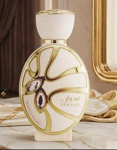 Khadlaj Sawaar Vanille Blanc Eau de Parfum 100 ml bottle – creamy vanilla fragrance with warm amber and smooth musky base