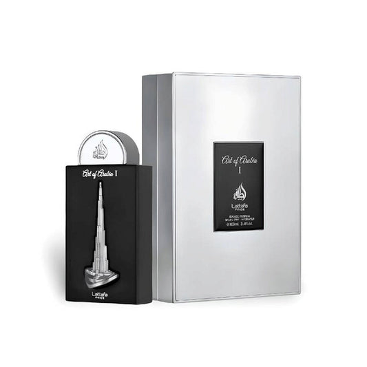 Lattafa Art of Arabia I 100 ml bottle – fresh aromatic fragrance with woody amber and musk base.