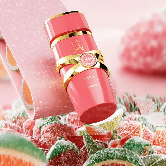 Lattafa Yara Candy Eau de Parfum 100 ml bottle – sweet fruity candy fragrance with creamy vanilla and soft musky base