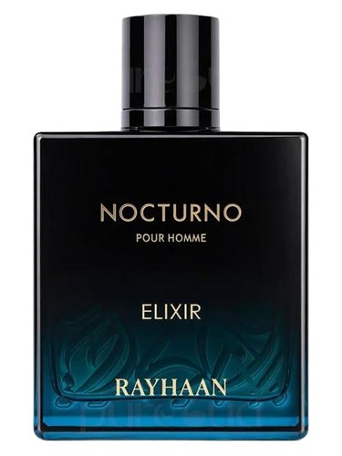 Rayhaan Nocturno Elixir Eau de Parfum 100 ml bottle – warm spicy woody fragrance with cardamom, incense, vanilla, amber, and musky patchouli base