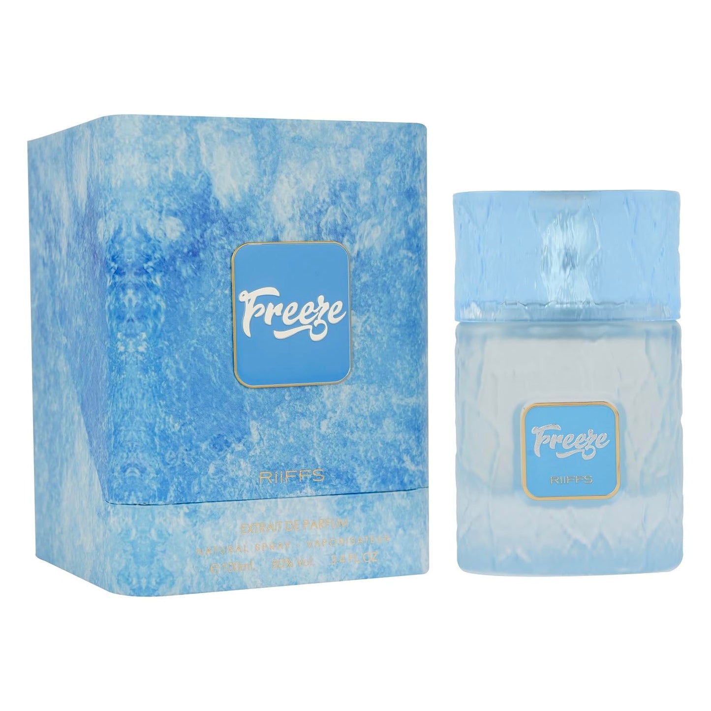 Riiffs Freeze Eau de Parfum 100 ml bottle – fresh citrus aromatic fragrance with mint, lavender, woods, and musky base