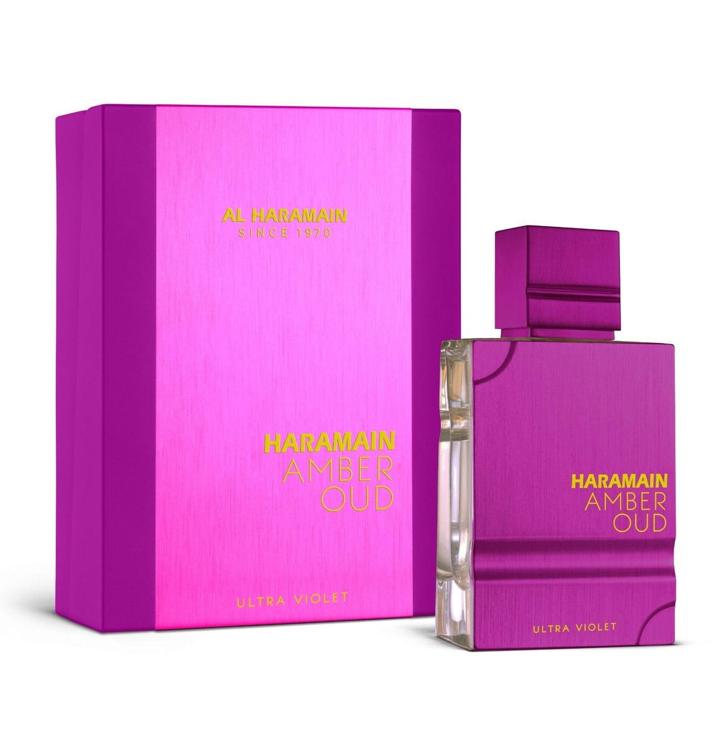 Al Haramain Amber Oud Ultra Violet Eau de Parfum 100 ml bottle – floral fragrance with rose, tuberose, jasmine, and musky woody base