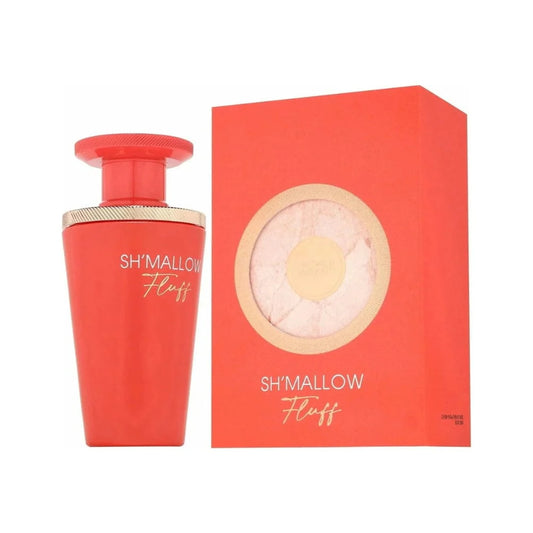 Sh'mallow Fluff product with packaging on a white background
