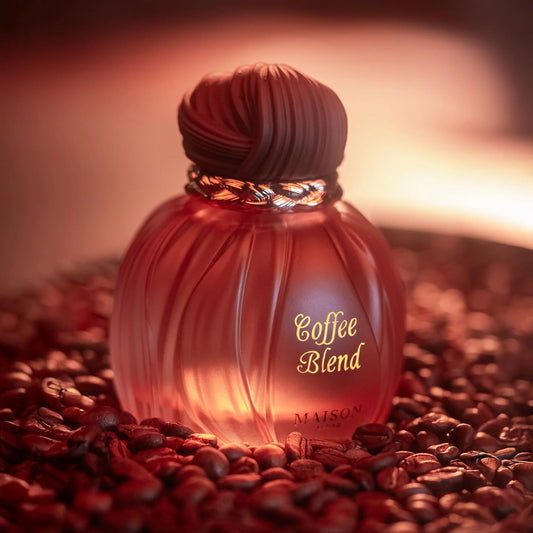 Maison Asrar Coffee Blend Eau de Parfum 100 ml bottle โ coffee gourmand fragrance with vanilla, amber, woods, and creamy musky base