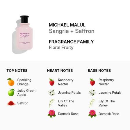 Michael Malul Sangria Saffron Eau De Parfum For Women - 100ml 3.4oz