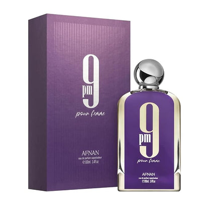 9PM Pour Femme by Afnan Women’s Eau de Parfum 100ml (3.4 oz) – Purple Edition
