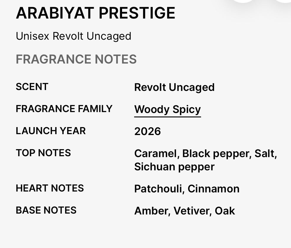 Arabiyat Prestige Revolt Uncaged 100ml