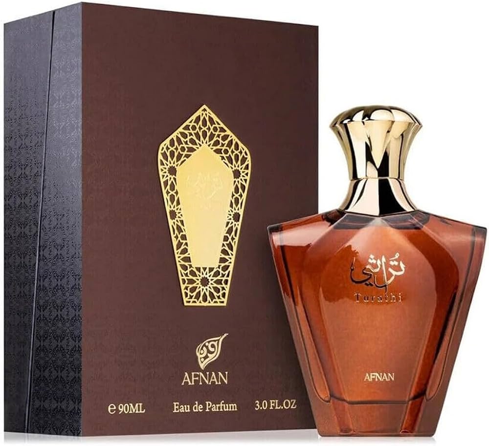 Afnan Turathi Brown 100 ml (3.4 oz) bottle – rich woody resin fragrance with deep amber musk base.