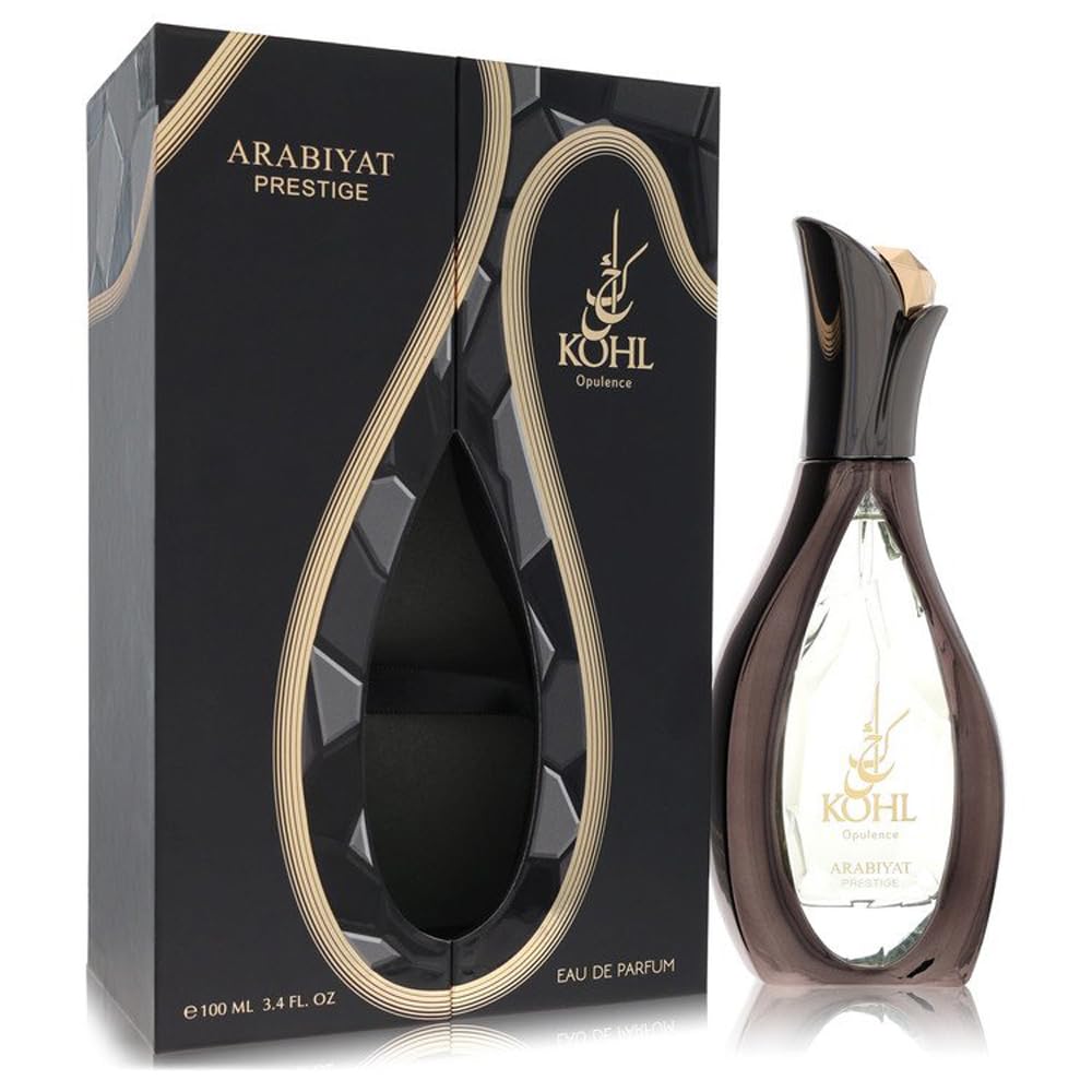 Arabiyat Prestige Kohl Opulence Eau de Parfum 100 ml bottle – fruity floral amber fragrance with pear, jasmine, vanilla, and musky amber base