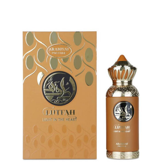 Arabiyat Prestige Lutfah Light in the Heart Eau de Parfum 80 ml bottle – fresh aromatic fragrance with warm amber and smooth woody base