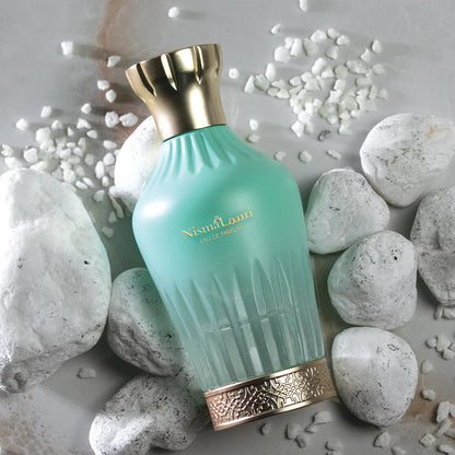 Arabiyat Prestige Nisma 100 ml bottle – fresh fruity floral fragrance with musky amber base.