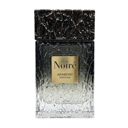 Arabiyat Prestige Noire Eau de Parfum 100 ml bottle – warm spicy woody fragrance with oud, amber, vanilla, and smoky musky base