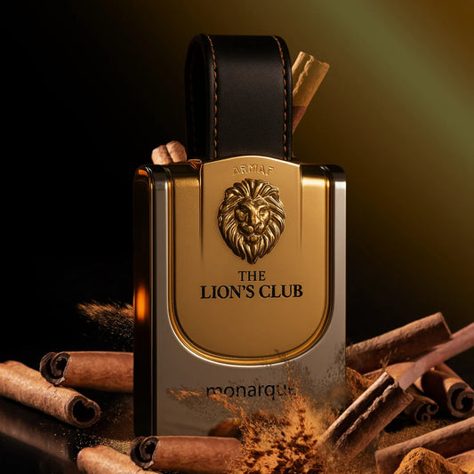 Armaf The Lion’s Club Monarque Eau de Parfum 100 ml bottle – warm spicy fragrance with rich woods and amber musky base