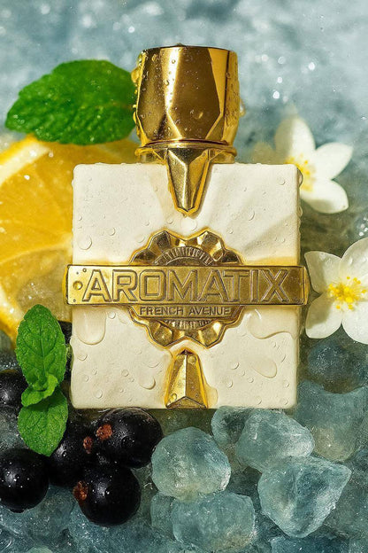 Aromatix x French Avenue Platine Blanc Eau de Parfum 100 ml bottle – lime citrus and mint opening with aromatic herbs and woody musk base