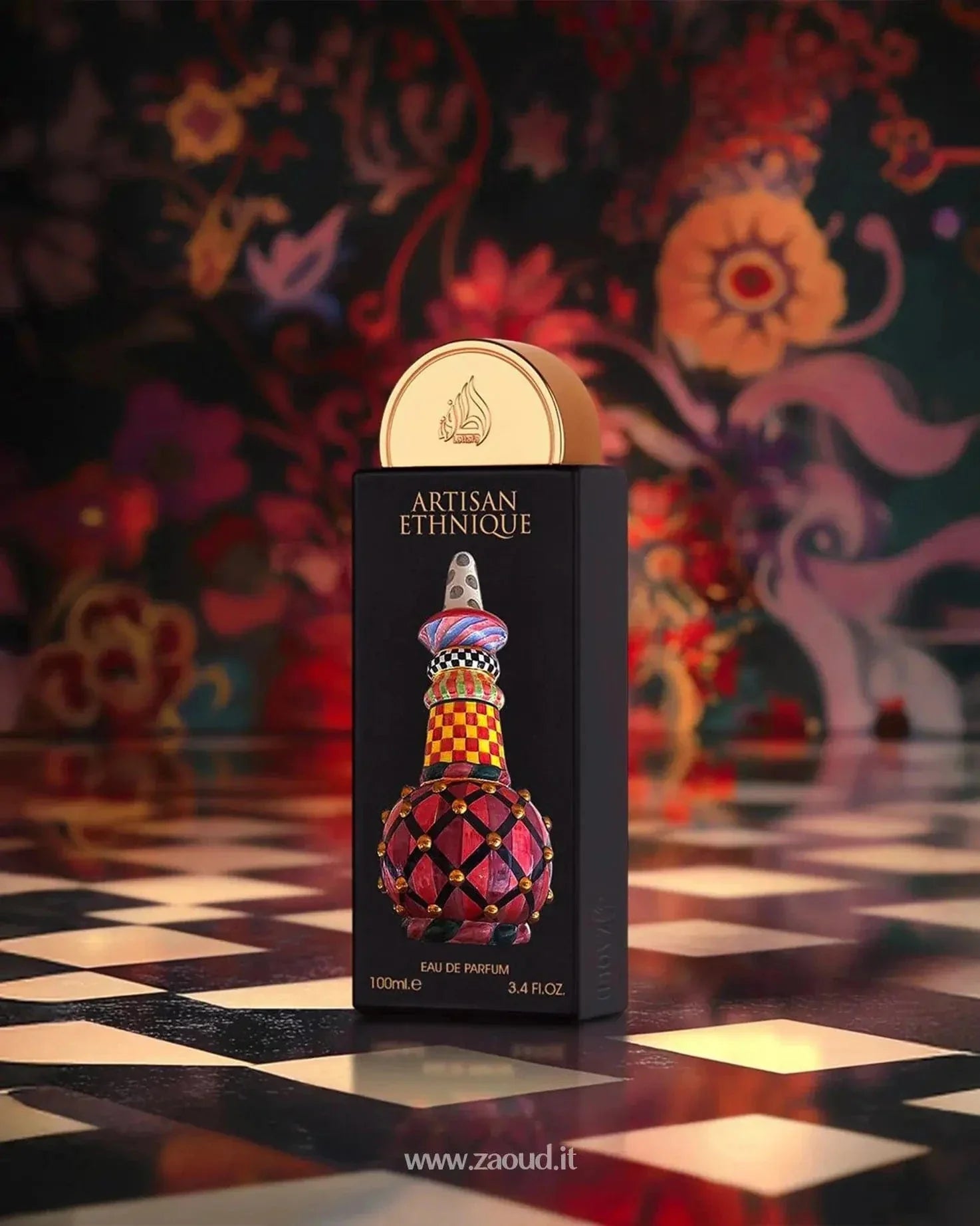 Lattafa Artisan Ethnique Eau de Parfum 100 ml bottle – creamy vanilla gourmand fragrance with warm spice, amber, and woody base