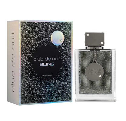 Armaf Club de Nuit Bling 75 ml Eau de Parfum bottle – bright citrus floral top, soft woody vanilla base.