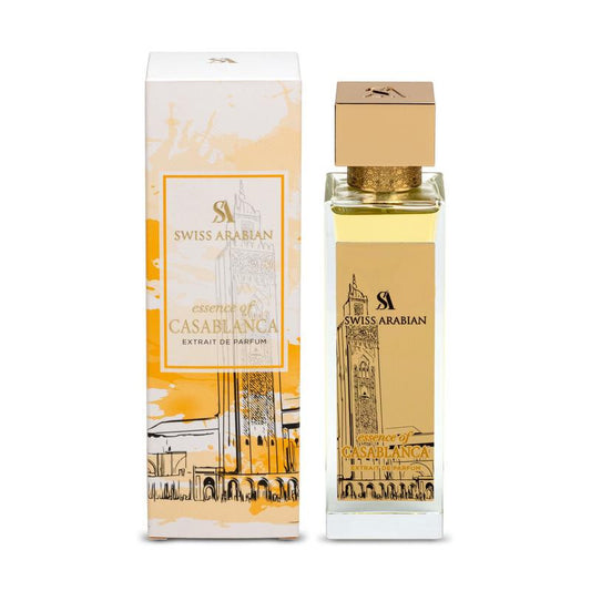 Swiss Arabian Essence of Casablanca Extrait de Parfum 100 ml bottle – juicy apple and grape opening with patchouli heart and amber vanilla base