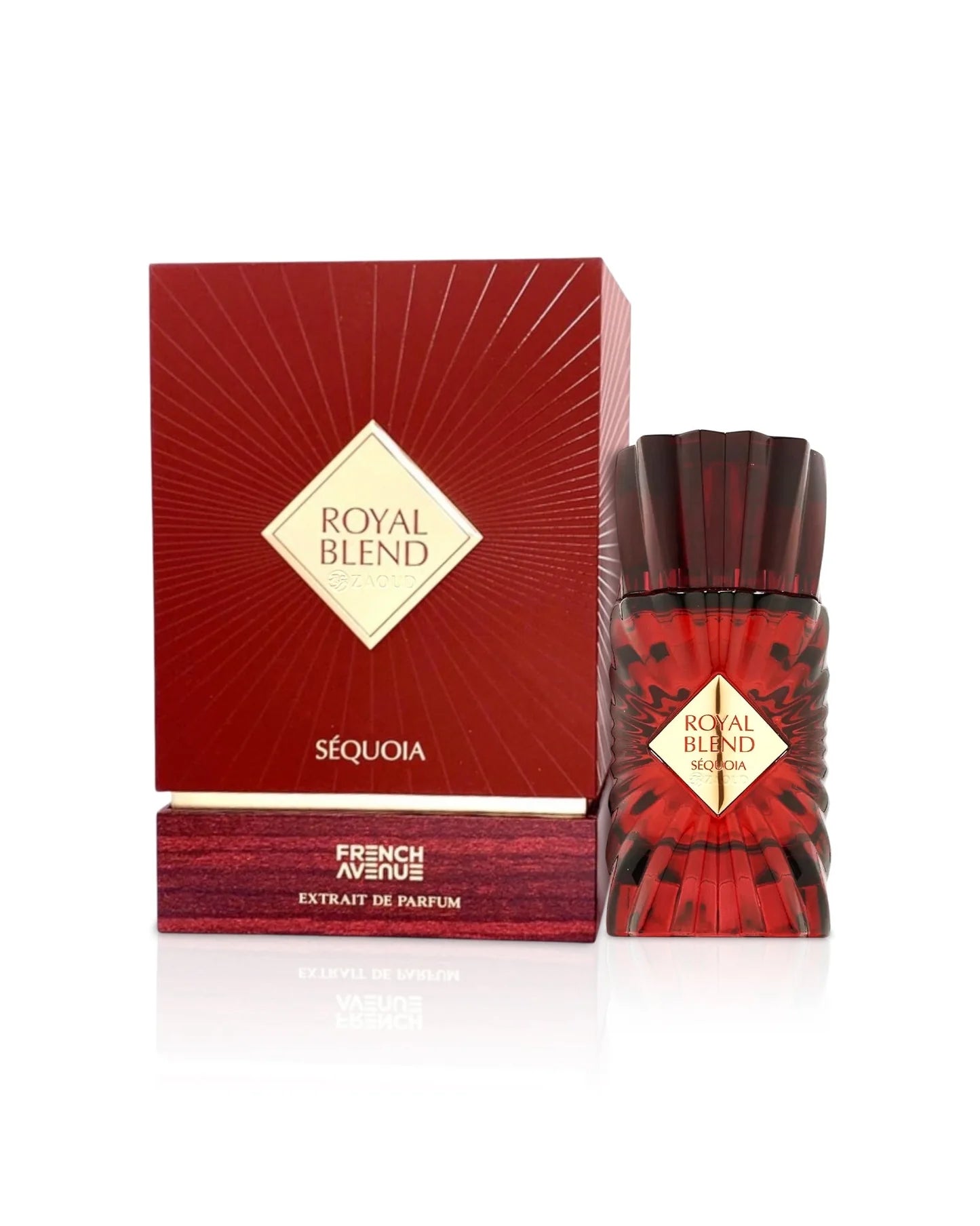 French Avenue Royal Blend Sequoia 100 ml bottle – woody resin fragrance with smoky amber and sequoia wood base.