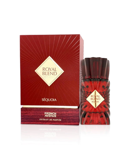 French Avenue Royal Blend Sequoia 100 ml bottle – woody resin fragrance with smoky amber and sequoia wood base.