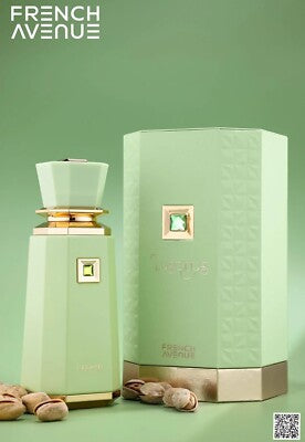 French Avenue Luscious Eau de Parfum 100 ml bottle – creamy pistachio gourmand fragrance with vanilla, honey, and warm musky base