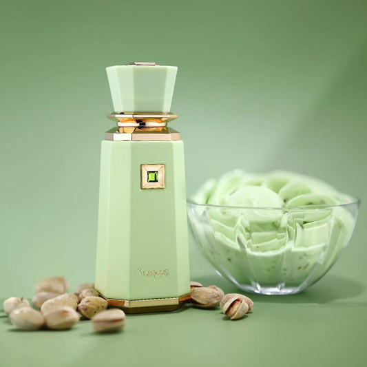 French Avenue Luscious Eau de Parfum 100 ml bottle – creamy pistachio gourmand fragrance with vanilla, honey, and warm musky base