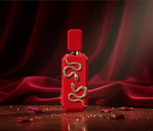 French Avenue Veneno Scarlet Eau de Parfum 100 ml bottle – juicy berry opening with floral heart and warm amber musk base