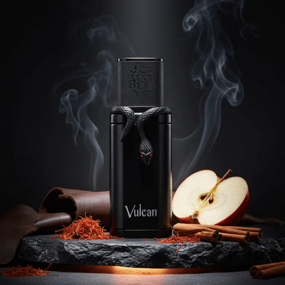 French Avenue Vulcan Black Friday Eau de Parfum 100 ml bottle – saffron apple cinnamon opening with leather rose heart and earthy patchouli musk base