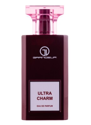 Grandeur Ultra Charm 100 ml bottle – sweet fruity floral fragrance with warm amber vanilla base.