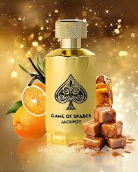 Jo Milano Game of Spades Jackpot 100 ml bottle – gold citrus amber woody scent with smooth musk vanilla base.