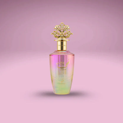 Khadlaj Nuha Bon Bon Eau de Parfum 85 ml bottle – creamy fruity gourmand fragrance with strawberry, milk, peach, ice cream, and vanilla absolute base