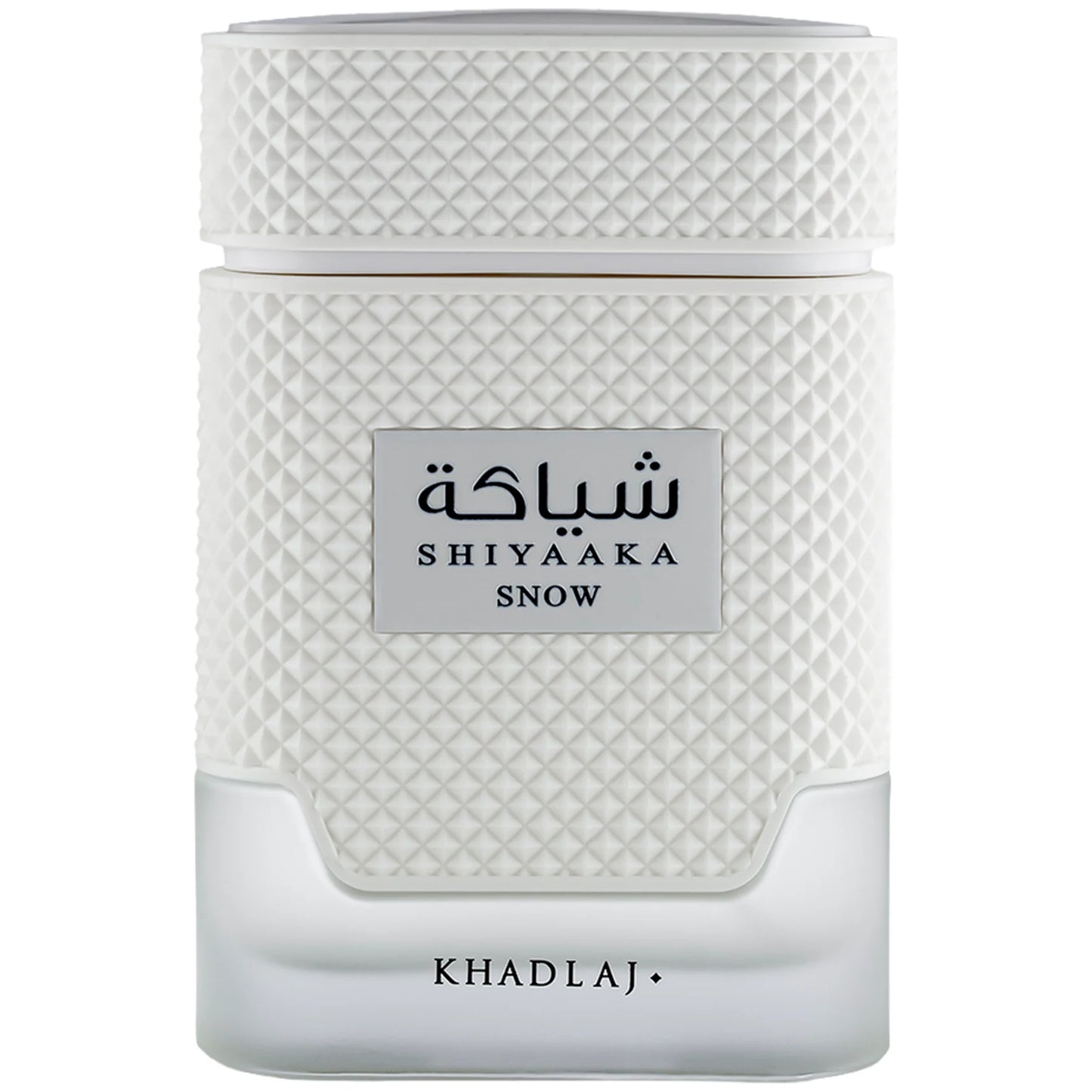 Khadlaj Shiyaaka Snow 100 ml (3.4 oz) bottle – icy mint citrus opening over clean musk and soft woods base.