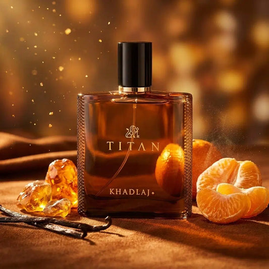 Khadlaj Titan 100 ml (3.4 oz) bottle – bold spiced citrus over amber woods and musk base.