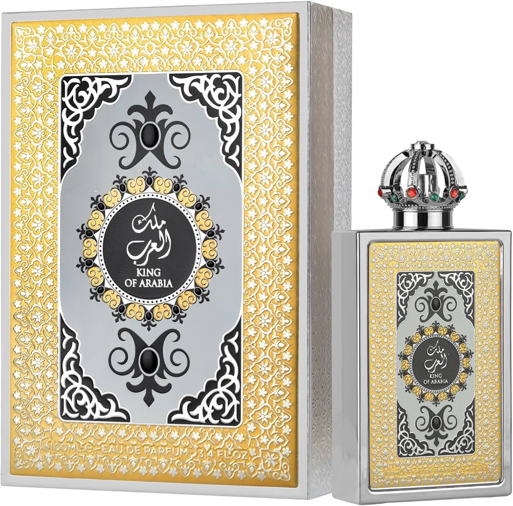 Lattafa King of Arabia Eau de Parfum 100 ml bottle – woody spicy fragrance with amber warmth and musky base
