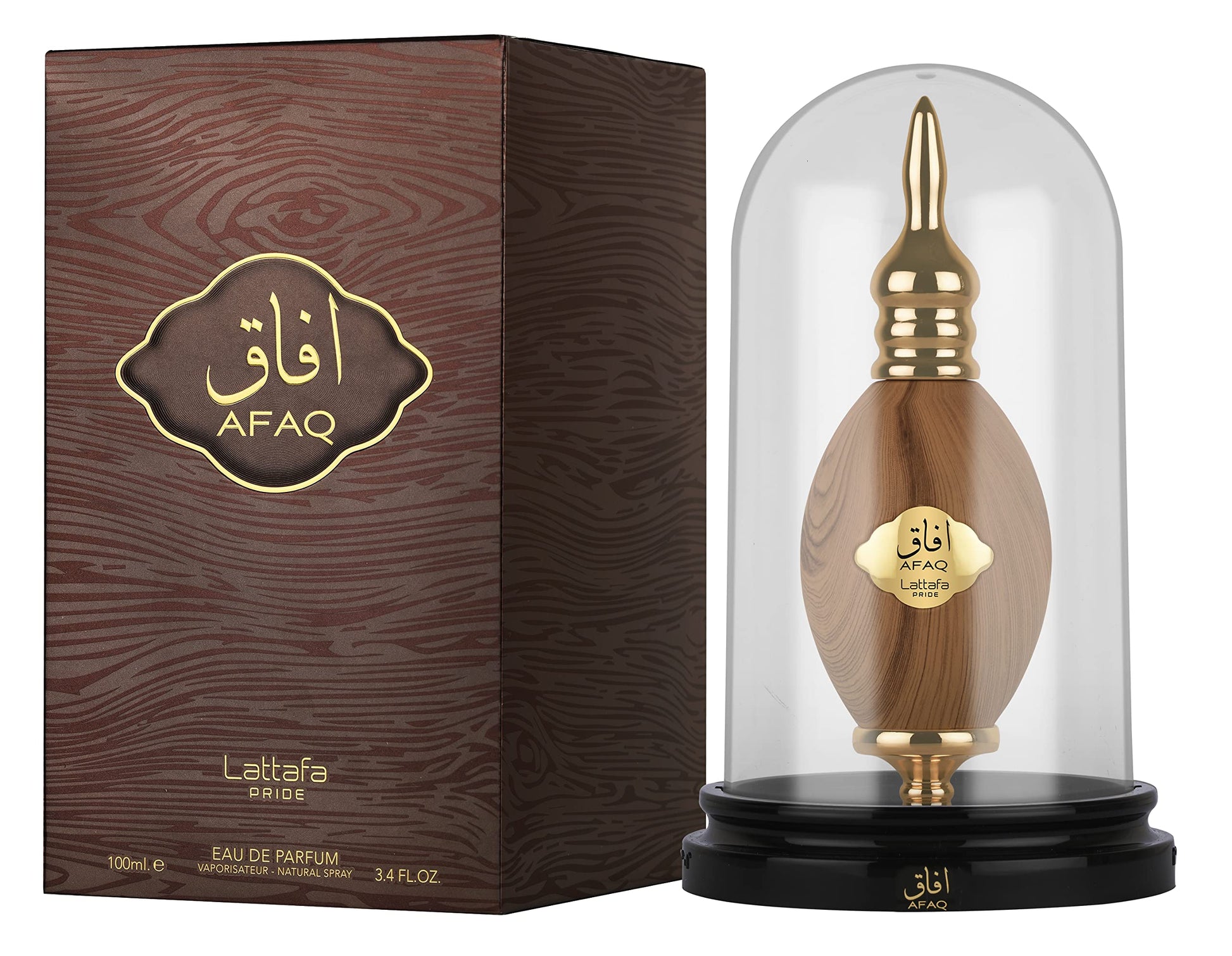 Lattafa Afaq Eau de Parfum 100 ml bottle – fruity floral fragrance with pear, cassis, vanilla, and musky creamy base
