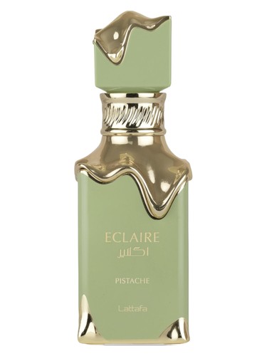 Lattafa Eclaire Pistache Eau de Parfum 100 ml bottle – creamy pistachio gourmand fragrance with cacao, coconut, vanilla, and milky musky base