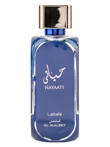 Lattafa Hayaati Al Maleky Eau de Parfum 100 ml bottle – fresh spicy woody fragrance with bergamot, incense, cedarwood, amber, and musky base