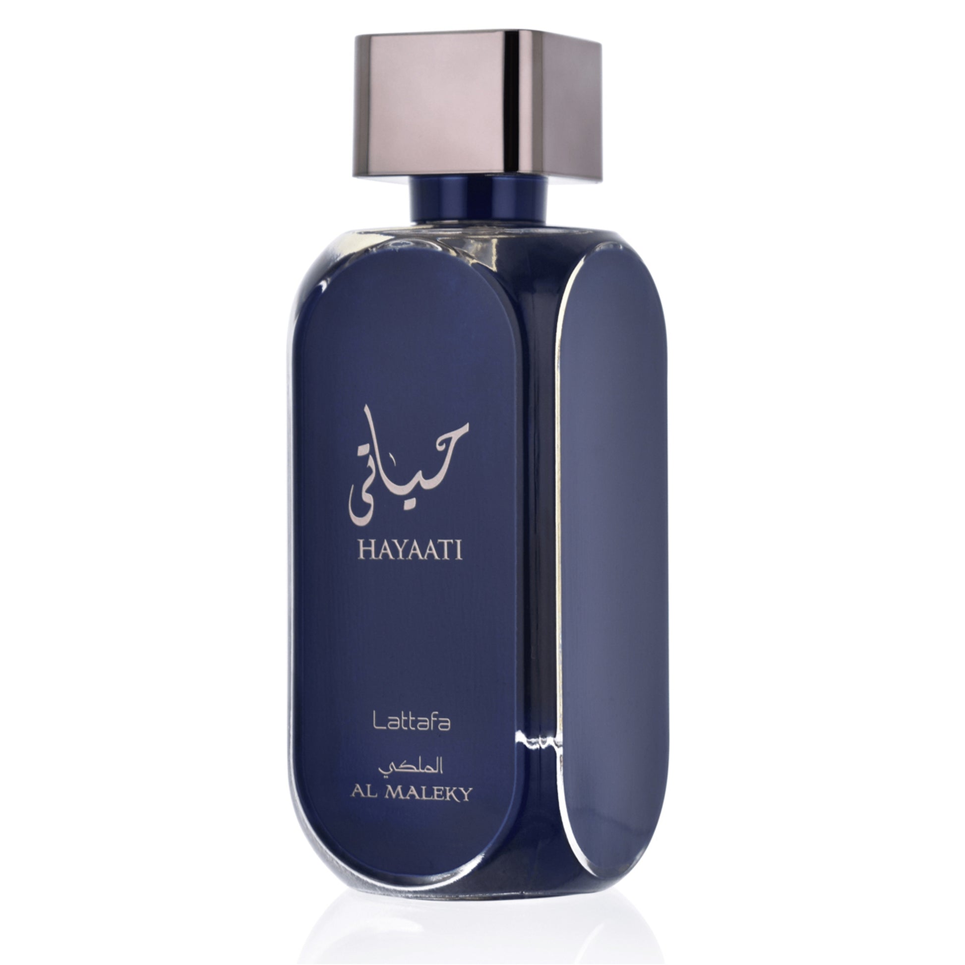 Lattafa Hayaati Al Maleky Eau de Parfum 100 ml bottle – fresh spicy woody fragrance with bergamot, incense, cedarwood, amber, and musky base