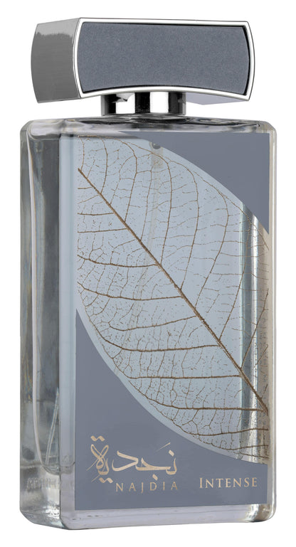 Lattafa Najdia Eau de Parfum 100 ml bottle – fresh citrus aquatic fragrance with musky woody base