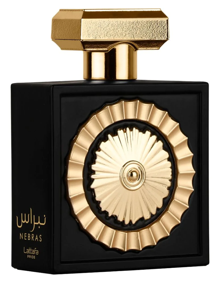 Lattafa Nebras Eau de Parfum 100 ml bottle – sweet gourmand fragrance with red berries, vanilla chocolate, and warm amber base