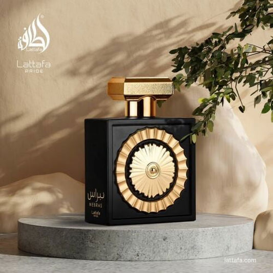 Lattafa Nebras Eau de Parfum 100 ml bottle – sweet gourmand fragrance with red berries, vanilla chocolate, and warm amber base