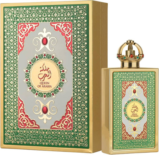 Lattafa Queen of Arabia Eau de Parfum 100 ml bottle – fruity floral fragrance with warm amber and soft musky base