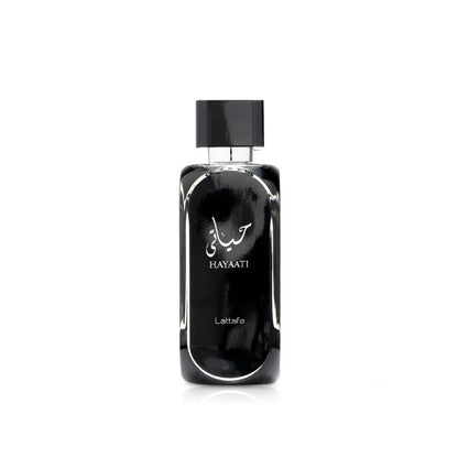 Lattafa Hayaati Eau de Parfum 100 ml bottle – fresh spicy woody fragrance with apple, cinnamon, vanilla, and musky amber base