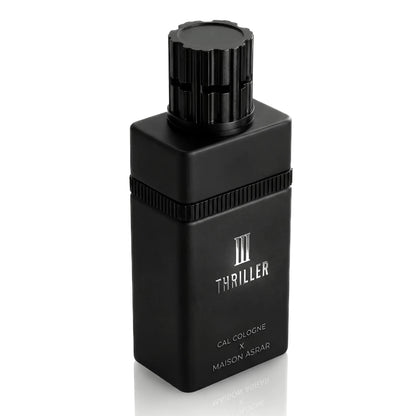 Maison Asrar III Thriller Extrait de Parfum 100 ml bottle – spicy woody fragrance with saffron, leather, incense, vanilla, and creamy amber base