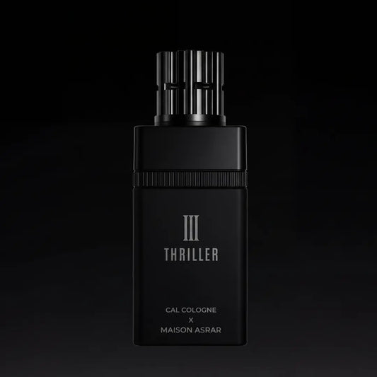 Maison Asrar III Thriller Extrait de Parfum 100 ml bottle – spicy woody fragrance with saffron, leather, incense, vanilla, and creamy amber base