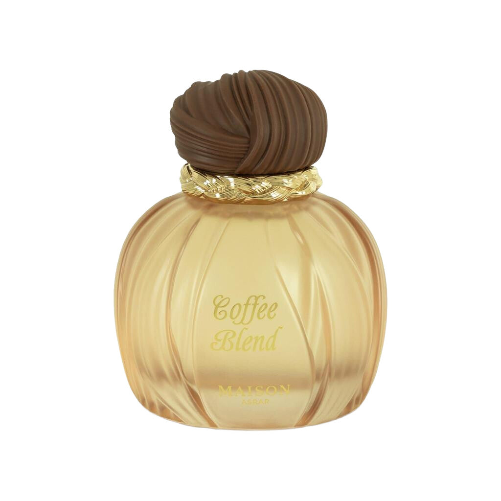 Maison Asrar Coffee Blend Eau de Parfum 100 ml bottle – coffee gourmand fragrance with vanilla, amber, woods, and creamy musky base